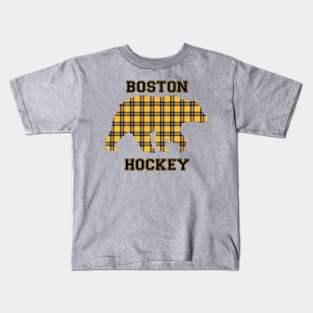 Plaid Boston Hockey Kids T-Shirt